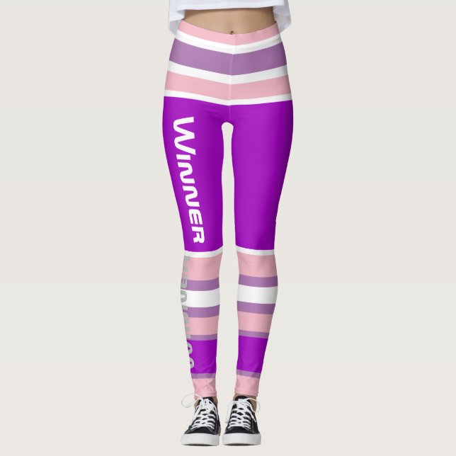 Pantalones de piernas de poder con rayas funky (Anverso)