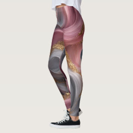 Pantalones de piernas largas de arte fluido abstra