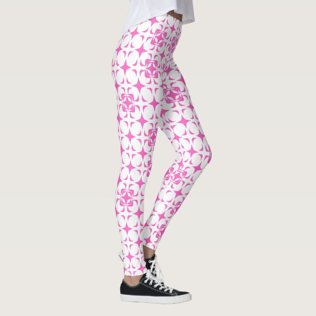 Pantalones de piernas rusticos elegantes rosa y bl (Derecha)