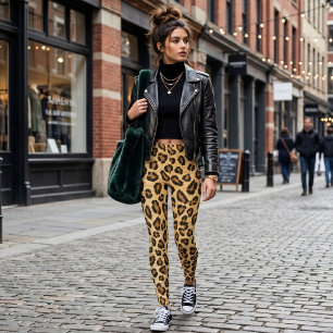 Pantalones de yoga con estampado de leopardo de mo