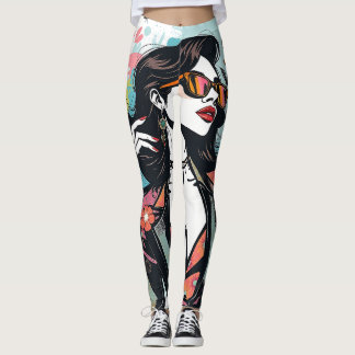 Pantalones de yoga con salpicaduras de pintura flo