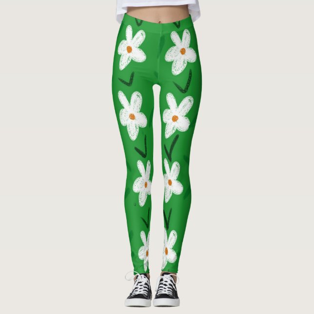 PANTALONES DE YOGA 'DAISY' FLOWER POWER (Anverso)