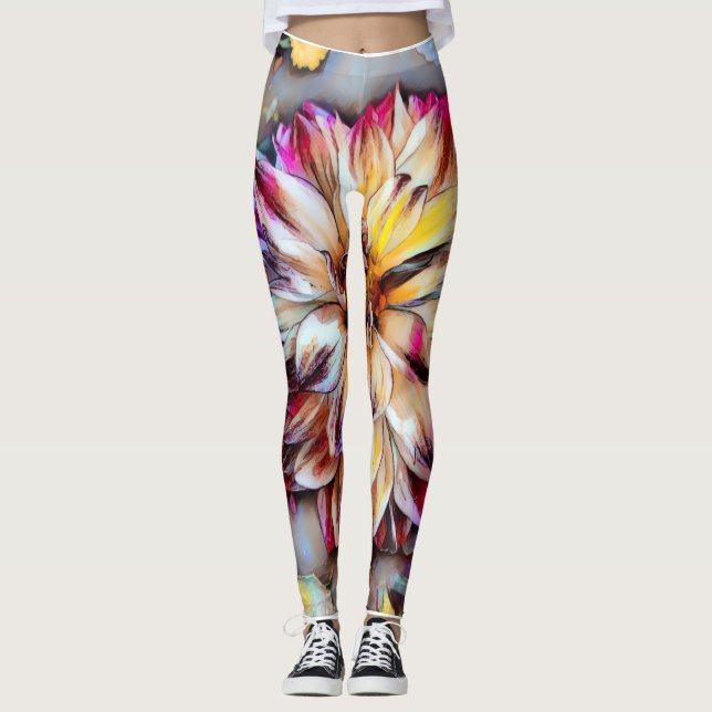 Pantalones de yoga de flores boho (Anverso)