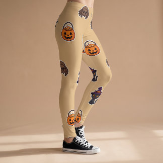 Pantalones de yoga de Halloween de gato negro para