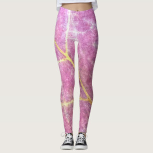 Pantalones de yoga de hoja rosa