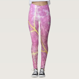 Pantalones de yoga de hoja rosa