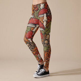 Pantalones de yoga de pierna de araña de hongo de