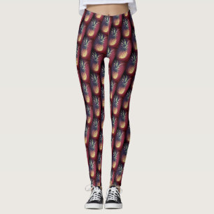 Pantalones de yoga de piña roja funky deliciosos