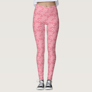 Pantalones de yoga en la escala de sirenas rosadas