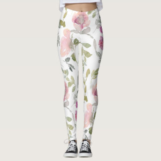 Pantalones de yoga floral, botánico de alta calida
