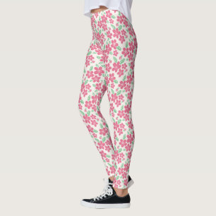 Pantalones de yoga floral japonés rosado Sakura