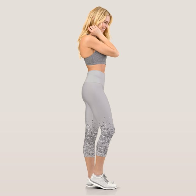 Pantalones de yoga gris con alto contenido de capr (Derecha)