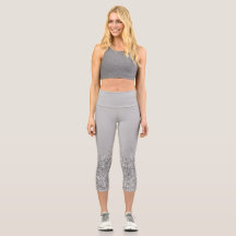 Pantalones de yoga gris con alto contenido de capr