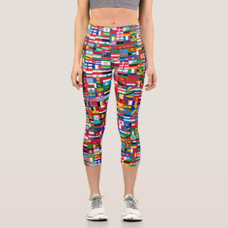 Pantalones de yoga para mujeres con banderas, dise