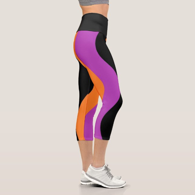 Pantalones de yoga rayados Negro morado y piernas  (Derecha)