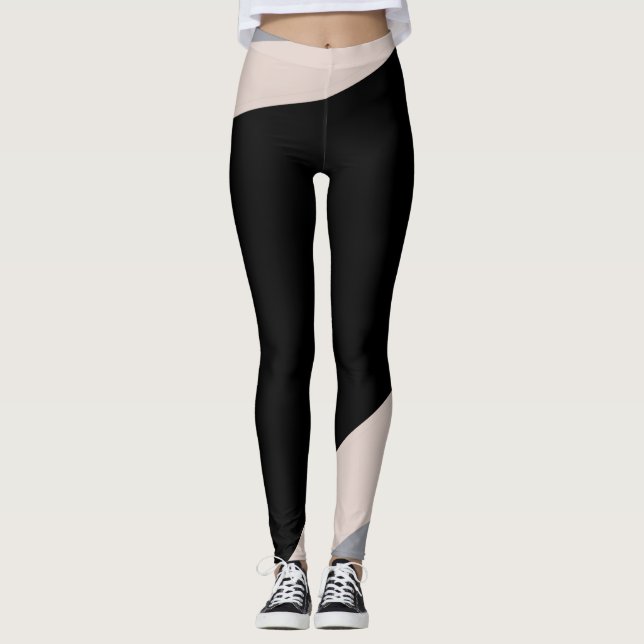 Pantalones de yoga rosa/gris/negro (Anverso)