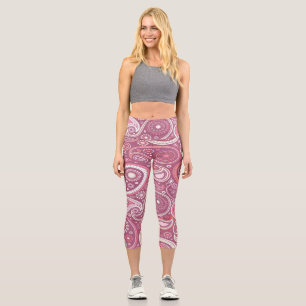 Pantalones de yoga rosa y blanco