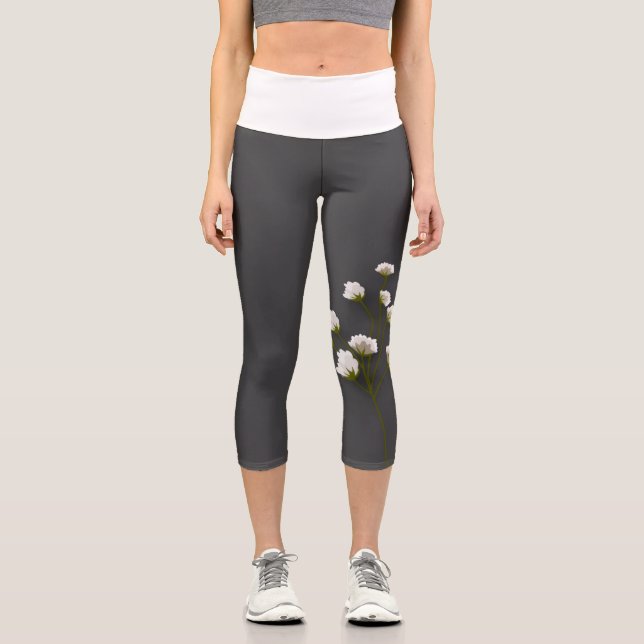 Pantalones floreados de primavera grises (Anverso)