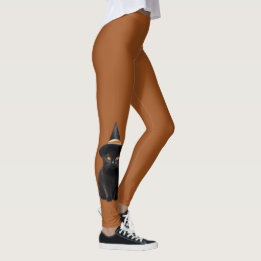 Pantalones Leggings de color naranja quemado con b