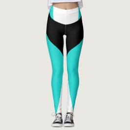 Pantalones negros de los deportes de la turquesa