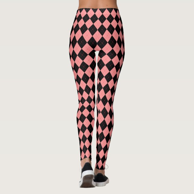 Pantalones Retro Rockabilly Pants Black Argyle Leg (Reverso)