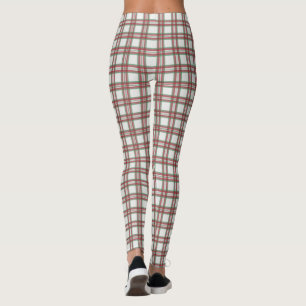 Pantalones Retro Rockabilly White Plaid Leggings