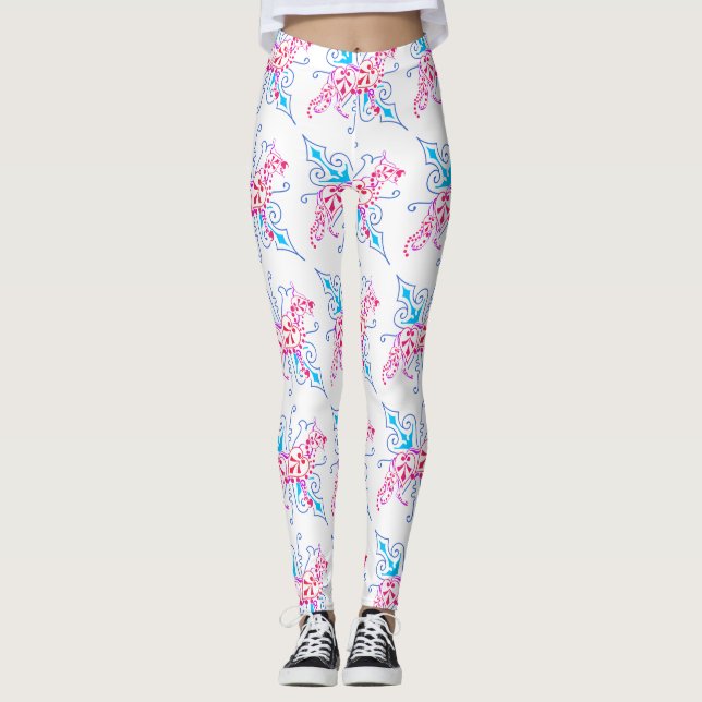 Pantalones Shepherd floreados rosa azul (Anverso)