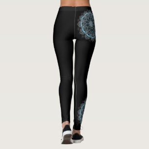 Pantalones verde azulados de la yoga de la mandala