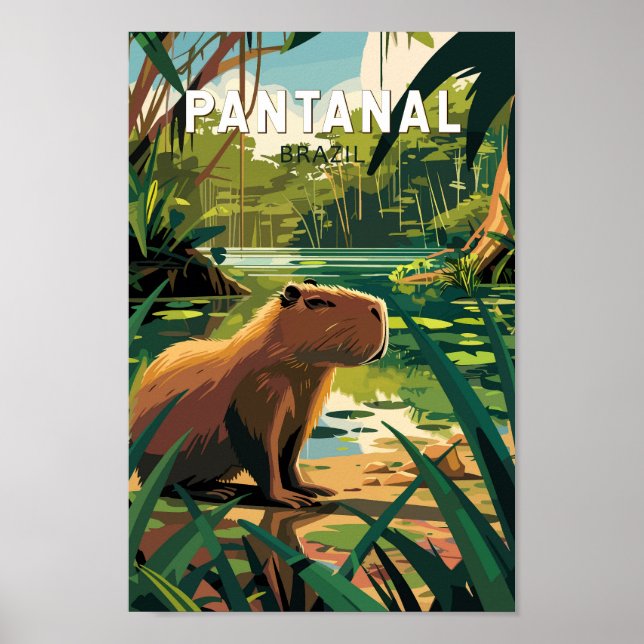 Pantanal Brasil Capybara Viaje de arte (Frente)