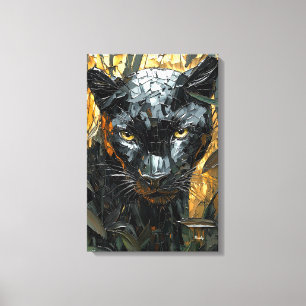 Pantera majestuosa en arte de impasto dinámico
