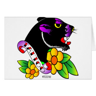 Pantera negra del viejo tatuaje de Skool
