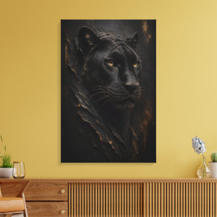 Pantera Negra Escultura 3D Arte de Lujo Fino