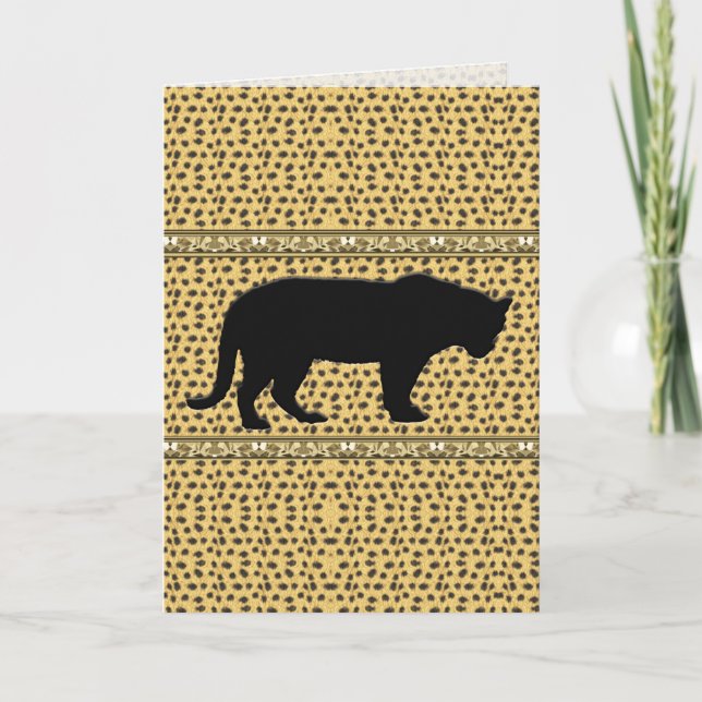 Pantera negra, tarjeta de saludo/leopardo (Anverso)