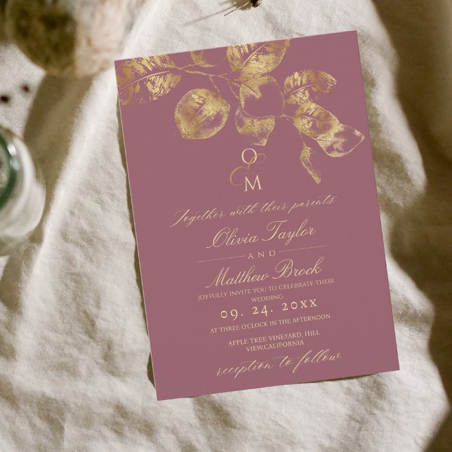 Pantone Boho moderno y invitación a la Boda de Oro (Subido por el creador)