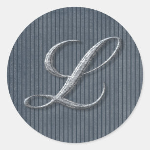 Pantuflas iniciales Grungy Denim Stripe, Pegatinas