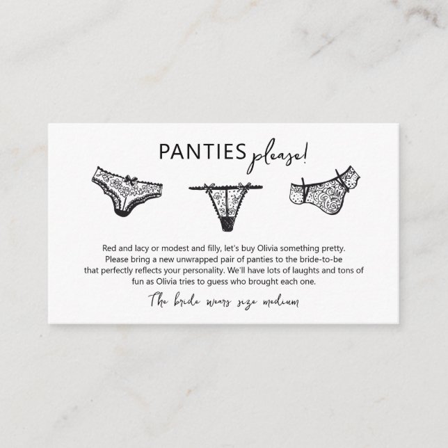 Panty Game Panties Por favor Insertar Tarjeta (Anverso)