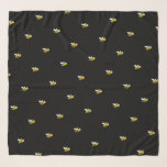 Pañuelo Abejas de burbujas negras graciosas<br><div class="desc">Decorada con abejas alegres,  sonrientes,  amarillas y negras.  Un fondo negro de moda.</div>