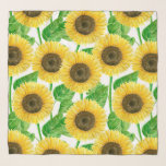 Pañuelo acuarela de girasoles<br><div class="desc">Diseño de acuarela con girasoles.</div>