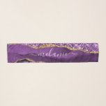 Pañuelo Agate Purple Gold Purpurina Marble Custom Name Sca<br><div class="desc">Acarbar con Agate Violet Gold Purpurina Geode Nombre personalizado Sparkle Marble Personalizado Cumpleaños - Aniversario o Regalo Boda / Proveedor - Añadir su nombre - Texto o Eliminar - Hacer su regalo especial de paletas - Redimensionar y mover o eliminar y agregar texto / elementos con herramienta de personalización. Diseño...</div>