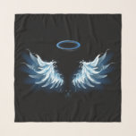 Pañuelo Alas del Ángel Azul brillante sobre fondo negro<br><div class="desc">Alas de ángel azul claro,  artístico sobre fondo negro. Ángel alas.</div>