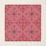 Pañuelo Baldosas florales en rojo y rosa de la sandía<br><div class="desc">Baldosas florales pintadas a mano,  flores,  escarabajos,  mariposas</div>