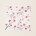 Pañuelo Boda rosa y rojo con flores de cerezo<br><div class="desc">Sorprenda a sus damas de honor con estas elegantes bufandas de chicha con flores de cerezo acuarela. Delicada y moda,  un gran regalo.</div>