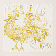Buena suerte, gallo dorado de gallo tribal de moda