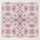 Pañuelo Bugs, magenta oscuro y rosa sobre blanco<br><div class="desc">Patrón simétrico dibujado a mano con varios insectos,  mariposas y arañas</div>