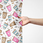 Pañuelo Café, Frijoles para café, corazón, amante del café<br><div class="desc">Patrón lindo,  divertido y adorable con tazas de café,  granos de café y corazones. Un regalo moderno y de moda,  perfecto para los amantes del café en su vida.</div>
