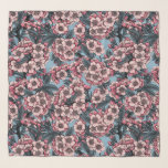 Pañuelo Cherry blossom in pink and blue<br><div class="desc">Hand drawn pattern with cherry blossom</div>