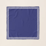 Pañuelo Collar marino azul y blanco<br><div class="desc">Una bufanda marinera clásica de azul oscuro con un adorno blanco brillante a lo largo de los bordes.</div>