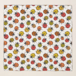 Pañuelo Coloridos ladybugs sobre blanco<br><div class="desc">Patrón sin costura hecho de ladybugs dibujados a mano.</div>