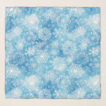 Pañuelo Copos de nieve en azul<br><div class="desc">patrón vectorial sin fisuras con copos de nieve blancos ondulados sobre fondo azul</div>