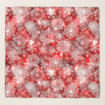 Pañuelo Copos de nieve en rojo<br><div class="desc">patrón vectorial sin fisuras con copos de nieve blancos ondulados sobre fondo rojo</div>